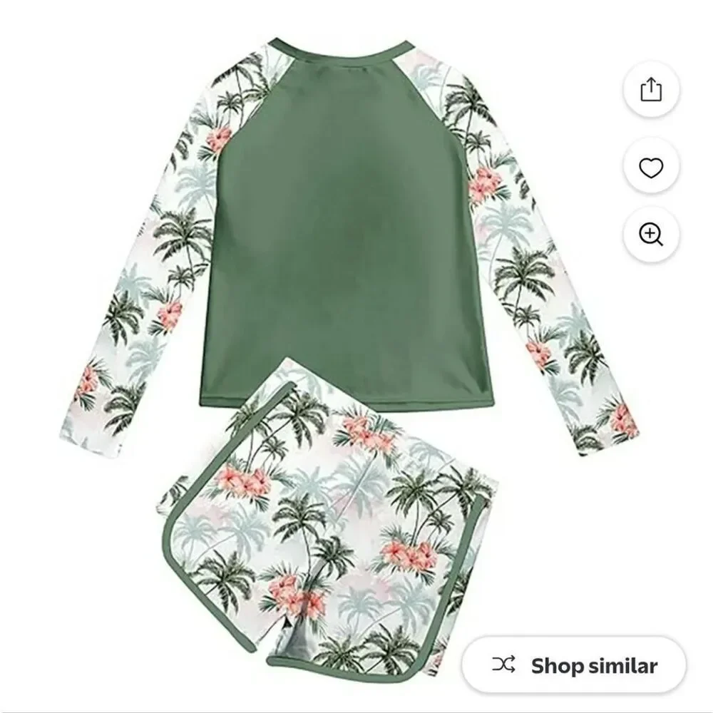 Kids Swim Set with Palm Print